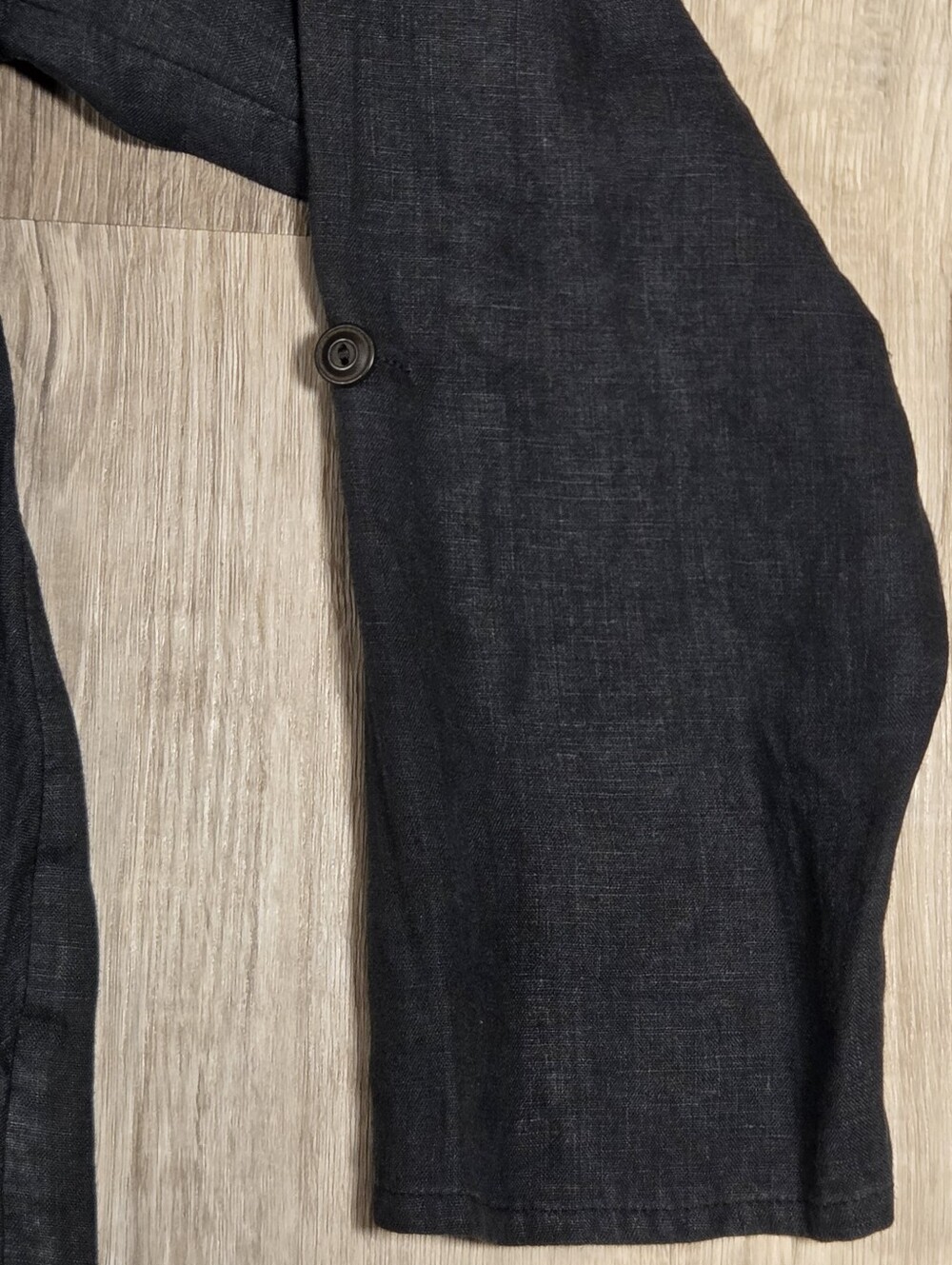 FLAX x Jeanne Englehart Diagonal Shirt 2001 Petite fits Medium Black Linen - Picture 5 of 7